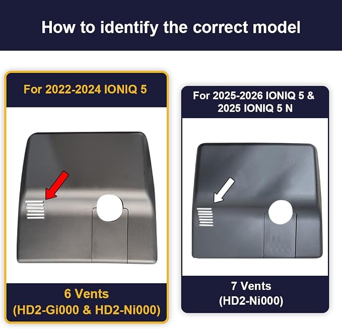 Front 2K+Rear 1080P Dash Cam Adapts for Hyundai IONIQ 5 2022-2024 (6 Vents) SE Standard Range SEL Limited, OEM Look, Dual HD Video, WiFi & APP, Loop Recording, G-Sensor, Easy to Use, 64GB Card