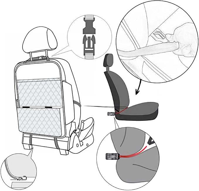 Seat Back Protector,Shields Seat Backs From Kicks and Adds Storage | kick mats back seat protector easy to install and clean, well-crafted, sturdy, durable and stylish.2 Pack