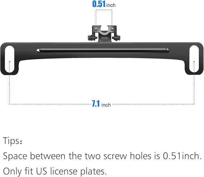 Universal Car Rear View Camera License Plate Bracket, Upgraded Full Stainless Steel Backup Camera Mount, Dash Cam Mirror Accessory, Only Installation Holder