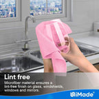 Microfiber Cleaning Cloth, 10 Pack Reusable Microfiber Towels for Cars Lint Free Cleaning Shop Towel Rags for Home Kitchen Automotive Bar Mechanic Restaurant Garage, 11.5"x 11.5", Pink