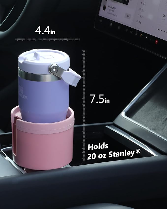 2 Pack Car Cup Holder Expander with Offset Adjustable Base, Compatible with Hydro Flasks 32/40 Ounce, Compatible with Yeti Ramblers 20/26/30 Ounce, Other Bottles in 3.4"-3.8" (Pink)
