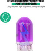 25PCS T10 12V 5W Car Turn Signal Light Bulbs, Clear Flat Foot Vehicle Side Marker Lamp Bulbs, Auto Interior Amber Headlight Bulbs Accessories, Universal for SUV, Sedan, Truck (Purple)