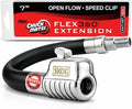 SKÖG Chuck Mates Flex360 7” Tire Inflator Hose Extension with Patented RatchetSeal Self-Locking Chuck – Compatible with Portable Tire Inflators (Open Flow)