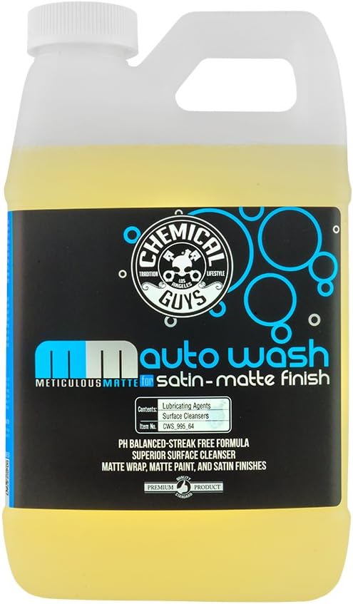 CWS_995_64 Meticulous Matte Car Wash Soap (For Foam Cannons, Foam Guns or Bucket Washes) Safe for Satin & Matte Finish Paint, 64 oz (Half Gallon), Fruity Bubble Gum Scent