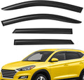 Extra Durable Window Deflectors Tape-On Window Visors Rain Guards Fit for Tucson 2016-2021, Sun Visors, Wind Vent for Shades, Exterior Car Accessories - 4pcs. AG0072