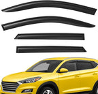 Extra Durable Window Deflectors Tape-On Window Visors Rain Guards Fit for Tucson 2016-2021, Sun Visors, Wind Vent for Shades, Exterior Car Accessories - 4pcs. AG0072
