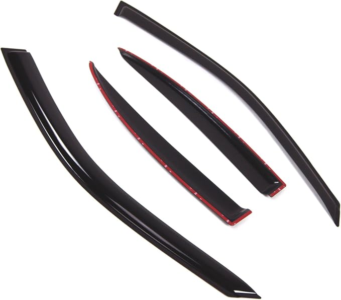 Outside Mount Window Vent Visors Rain Guards Compatible with BMW 525i 528i 1997-2003 | Side Window Wind Deflectors Rain Shields | Smoke Tinted, 4 Pcs Set, DGWV-493