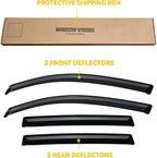 Rain Guards for 2014-2018 Subaru Forester, Out-Channel Window Visor Shields Vent Deflector Shade Wind Dark Smoke 2015 2016 2017, Tape-On Outside-Mount, 4PCS