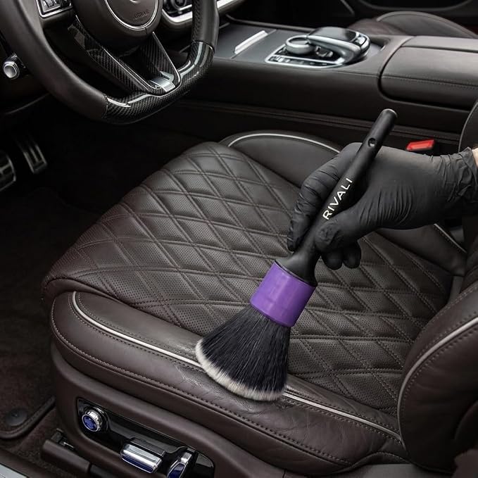 Car Care Premium 5-Piece Interior Detailing Brush Set - Ultra Soft Scratch-Free Brushes for Leather, Alcantara, Dashboards, Air Vents & Screens - Professional Car Interior Cleaning Kit