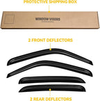 Window Visors for 2000-2006 Chevrolet(Chevy) Tahoe & GMC Yukon (Not fit Yukon XL), Rain Guards Shields Vent Deflector Shade Dark Smoke 2002-2006 Cadillac Escalade, Tape-On, 4PCS