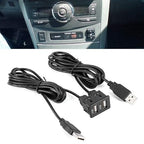 Dashboard Cable Adapter,1.5m USB Panel Extension Cable 2 Port Car Mount Flush Cord for Truck Boat