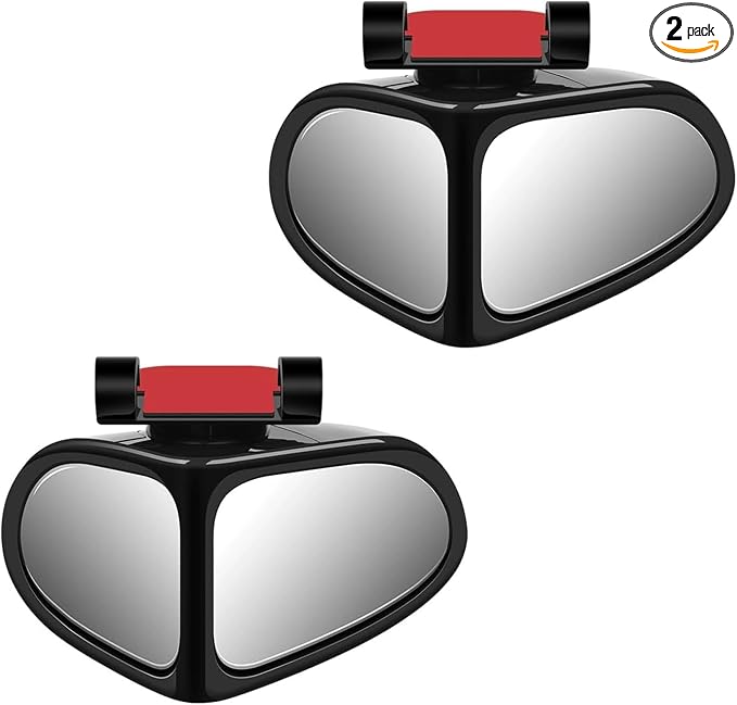 2 PCS Car Blind Spot Mirror, 360 Degrees Panoramic Adjustable Wide-angle Mirror, HD Waterproof Dual-sided Glass Reverse Parking Auxiliary Tools, Universal for Most Vehicles (Black)