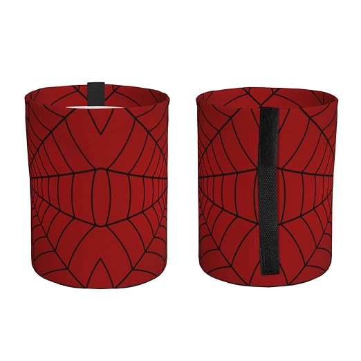 Red Spider Web Car Trash Can Small Portable Car Garbage Bag for Back Front Seat RV's Camping Accessories