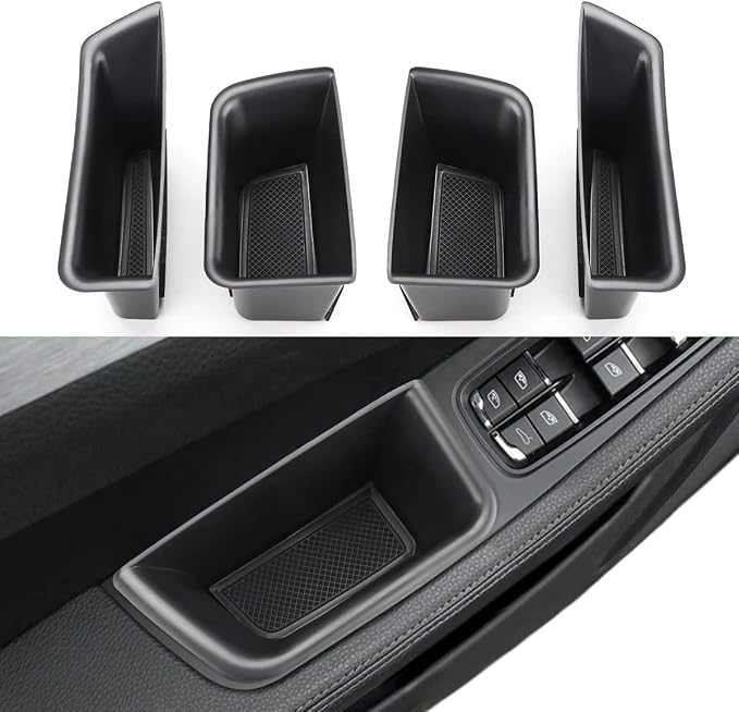 Car Door Tray Organizer Compatible for 2015-2022 2023 2024 2025 Porsche Macan Accessories Interior Car Door Handle Insert Pocket Storage Box