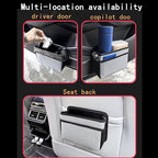 Car Trash Can, Foldable Multifunctional Hanging Storage Box Trash Can with a Roll of Garbage Bag, Multi Pocket Design Suitable for Car, Home, and Office Car Trash Cans (red)