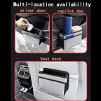 Car Trash Can, Foldable Multifunctional Hanging Storage Box Trash Can with a Roll of Garbage Bag, Multi Pocket Design Suitable for Car, Home, and Office Car Trash Cans (Black)