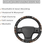 Vintage Horse Pattern Anti-Slip Steering Wheel Cover Perfectly fit for 15 inches Car Wheel Protector Fit Most Truck Van Car SUV Auto Steering Wheel Protector Car Accessories