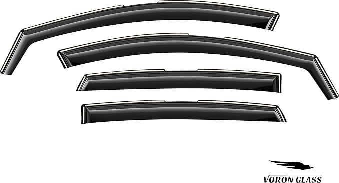 Voron Glass in-Channel Extra Durable Rain Guards for ChevyMalibu 2016-2025, Window Deflectors, Vent Window Visors, 4 Pieces - 220228
