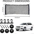 Car Rear Cargo Net with Good Elasticity&Tensile Strength Trunk Organizer for SUV Truck,Ideal Keeps Overlanding Accessories,Car Camping Accessories (M(35.43' x15.74''))