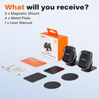 [2 Pack] Magnetic Phone Holder for Car, Dashboard Magnetic Car Phone Holder Mount with Strong VHB Adhesive Mounting, Requires Metal Plate for Use, Compatible with Most Phones(Not for Magsafe)