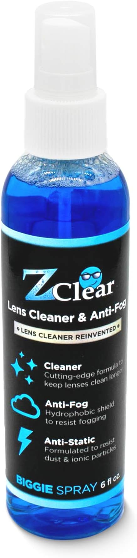 Z Clear 6oz Lens Cleaner Spray for Glasses + Microfiber Cloth | Cleans So Deep Lenses Stay Fog-Free 1-3 Days | Eyeglasses, Goggles, Mirrors, Windshields | Anti-Static, Streak-Free | USA