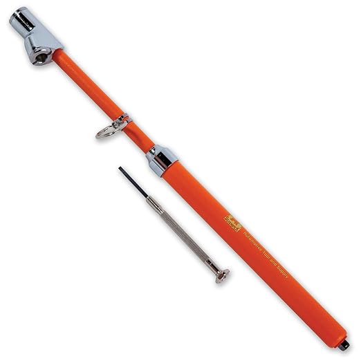 Silverback Hi-Visibility Orange Dual Foot Commercial Truck Tire Pressure Gauge, Recalibratable. Heavy Duty Stick Gauge with Black Metal Bar, Range 10-150 PSI in 2 PSI Increments.