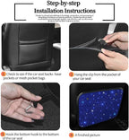 Bling Rhinestone Kick Mats Back Car Seat Protectors Premium Car Interior Decor Accessories for Women and Girls Auto Seat Back Protector with Crystal Diamonds Universal Fits Stylish Blue 2Pcs