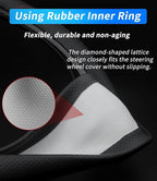 Custom-Fit for BMW Steering Wheel Cover, Premium Leather Car Steering Wheel Cover with Logo, Non-Slip, Breathable, for BM-W Accessories (B-Style,for BMW)