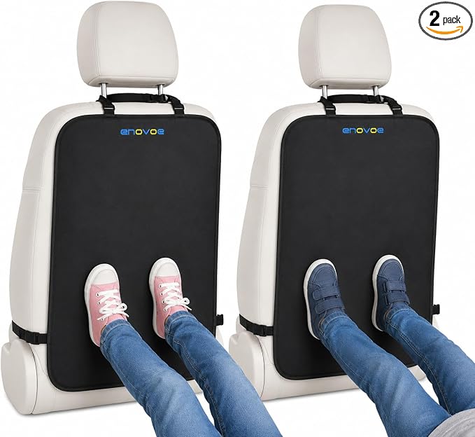 Kick Mats Back Seat Protector for Kids - 2 Pack - Premium Quality Car Seat Back Cover Offers Waterproof Protection of Your Upholstery from Mud and Scratches - Backseats Kick Protector for Child