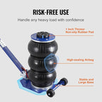 Air Jack, 3 Ton/6600 lbs Triple Bag Air Jack, Airbag Jack with Six Steel Pipes, Lift up to 17.7", 3-5 s Fast Lifting Pneumatic Jack, with Adjustable Long Handles for Cars