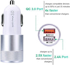 Fast Car Charger, Quick Charging 5.4A/30W Phone USB Car Charger Adapter Rapid Plug 2 Port Cigarette Lighter Charger Flush Compatible Samsung Galaxy S23 S22 S21 S20 Ultra S10e S10 S9 S8 Note, iPhone