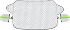 Car Magnetic Windshield Snow Cover, 4 Layers WAaterproof Windproof Protection,Snow,Ice,Sun,Frost Defense, Universal for SUV, Truck, Sedan, Van (Silver)