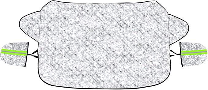 Car Magnetic Windshield Snow Cover, 4 Layers WAaterproof Windproof Protection,Snow,Ice,Sun,Frost Defense, Universal for SUV, Truck, Sedan, Van (Silver)