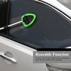 Windshield Cleaning Tool, Car Window Cleaner, Windshield Cleaner with 4 Washable Reusable Microfiber Pads and Extendable Handle, Auto Glass Wiper Cleaning Kit Universal for Car (Green)