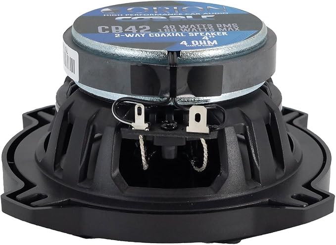 ORION Cobalt Series CB42 4” 2-Way Coaxial Car Speakers, 160W, 4 Ohms, Full Range, Enhanced Bass, Polypropylene Cone & Butyl Rubber Surround, Easy Install (Pair)