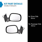 2 Piece Driver and Passenger Side Mirror Assembly Set Electric Adjustment Non-Heated No Memory Black Compatible with 2002-2007 Buick Rendezvous GM1320300 GM1321300