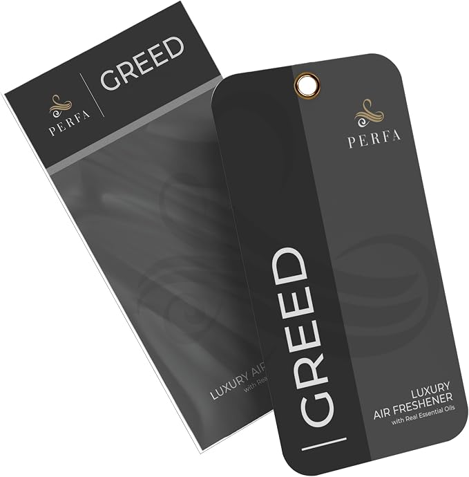 Greed Disposable Card Freshener for Men | Car Scents Air Freshener with Greed Fragrance | Strong Car Perfume Air Freshener with Odor Eliminating Technology | By