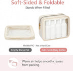 Clear Makeup Bag - TSA Approved Toiletry Bag for Carry-on & Checked Luggage, Water Resistant Car Storage Organizer with Reinforced Seams