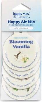 Odor Eliminating Car Charms 4-Pack - Includes: Blooming Vanilla, Golden Citrus, Sugared Fruit, Teakwood Trails