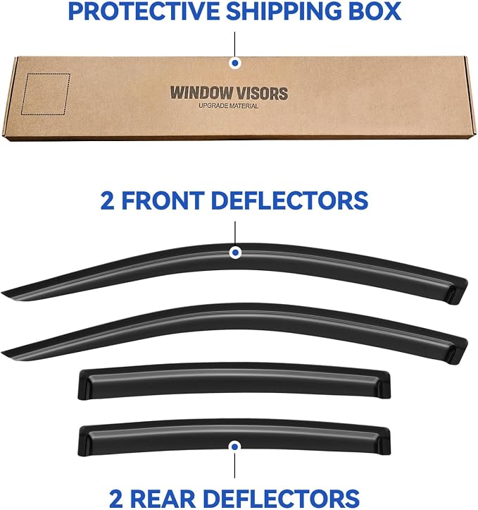 Window Visors Rain Guards for 2011 2012 2013 2014 Chrysler 200, Out-Channel Window Vent Wind Deflectors Visors Shades for 2007-2010 Chrysler Sebring