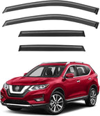 Rain Guards for 2014-2020 Nissan Rogue (Exclude Rogue Sport Models), Out-Channel Window Visor Shields Vent Deflector Shade Wind Dark Smoke 2022 21 22 23, Tape-On Outside-Mount, 4PCS