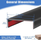 Rubber Edge Trim, 2 inches Self-Adhesive U Channel Edge Protector for Woods, Flexible U Shaped Peel and Stick Edge Banding, Furniture Edge Guard, Fit 2"(50mm), 10Ft, Black