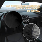 Zpana Car Steering Wheel Sun Shade Cover, Anti Heat Vehicle Steering Wheel Sunshade Shield, Automotive Interior Wheel Sun Block Protector Accessories, Universal for SUV, Sedan, Truck (Black)