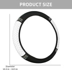 Bling Car Steering Wheel Cover, 15 Inch Rhinestones Soft Leather Elastic Steering Wheel Protector, Sparkly Crystal Diamond for Women, Car Interior Accessories for Most Cars (White)