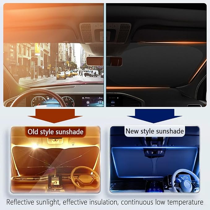 Car Windshield Sun Shade Compatible with Chevrolet 2019-2026 Silverado 1500,Oxford Cloth Sun Shade for Car Windshield with Foldable Design,Windshields Cover Suns Shades with Storage Bag