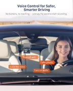 2K Dash Cam for Cars with Voice Control - Stealth Display Tiny Dashcam Front Included 32GB Micro SD Card, Super Night Vision, 1296P QHD, G-Sensor, Built in WiFi & App Car Camera