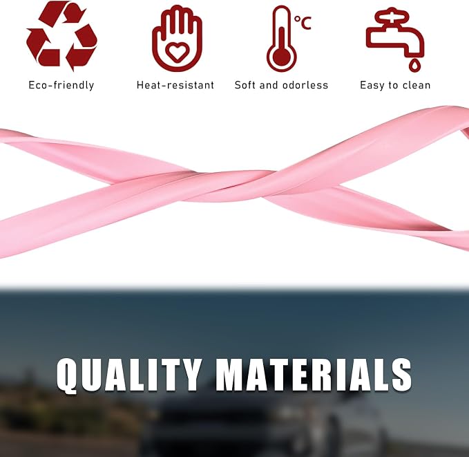 Car Rear View Mirror Protector Frame, Silicone Auto Rearview Edge Protection Cover Compatible with Model 3 Model Y, Interior Rear View Trim Frame Decoration, Car Accessories (Pink)