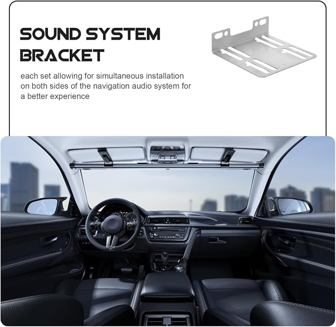 Car Stereo Install Kit Pair Audio Bracket for Double Din Radio Mount Navigation Audio Stand Iron Body Bracket for Secure Headboard Mounting 2 Pcs