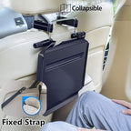 2 in 1 Car Steering Wheel Tray / Back Seat Headrest Tray for Eating Food Drink and Writing Laptop Work, Black Car Desk