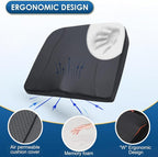 Comfort Memory Foam Car Seat Cushions For Driving,Black Booster Cushion Pad | Ergonomic Height Cushion, Sciatica & Lower Back Pain Relief Pillow, Comfort Seat Pad for Car Office Wheelchair Short People